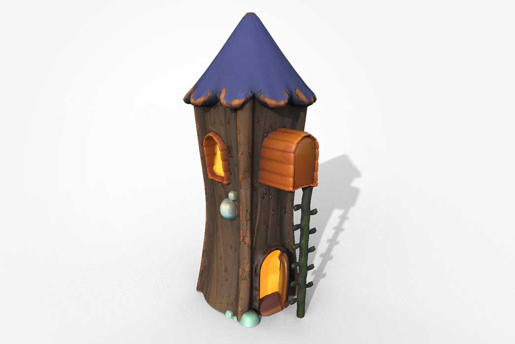 stylized fantasy house, 3d fantasy house, stylized fantasy house 3d model,