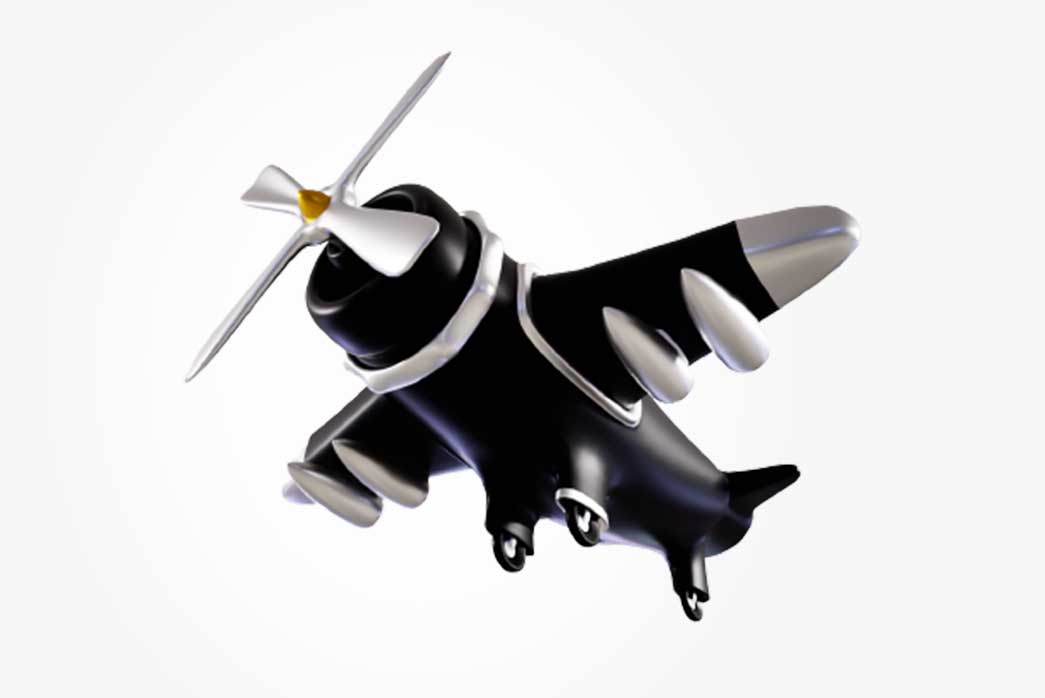 cartoon plane 3d model, 3d model cartoon plane, toon plane 3d model, toon plane,