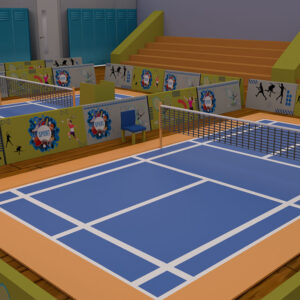 badminton court 3d model, 3d model badminton court, 3d badminton court,