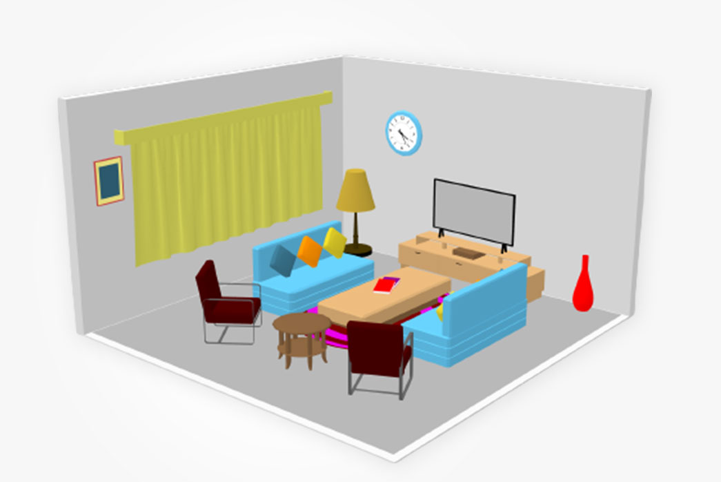 living room interior, 3d living room interior, cartoon living room interior, 3d living room interior props