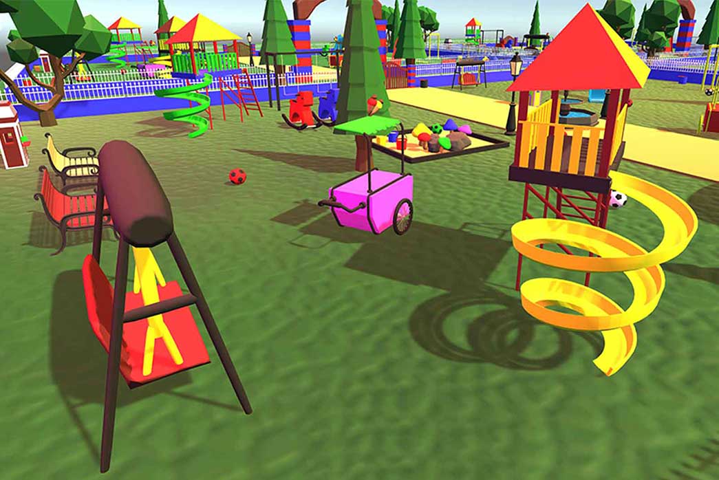 park 3d environment, 3d park environment, 3d park, cartoon park 3d model, cartoonish park environment,