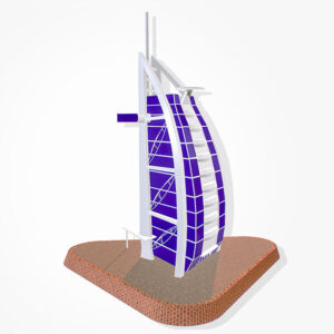 burj al arab 3d model, 3d skyscraper, 3d tower, low poly tower, low poly building,