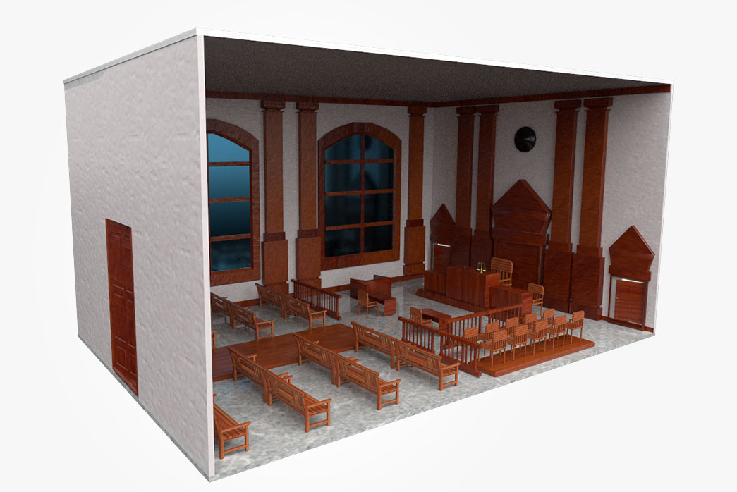 3d courtroom environment, 3d courtroom,